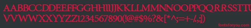 フォントInfraredExtrabold – 黒い背景に赤い文字