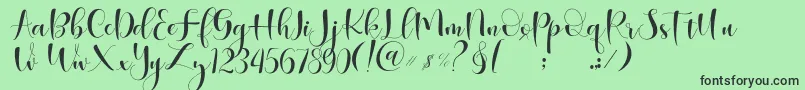 Begokly Font – Black Fonts on Green Background