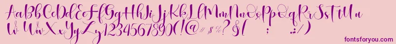 Begokly-Schriftart – Violette Schriften auf rosa Hintergrund