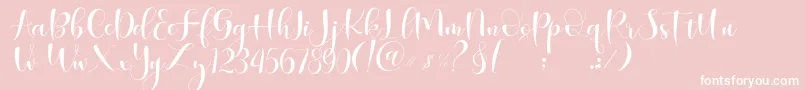 Begokly-Schriftart – Weiße Schriften auf rosa Hintergrund