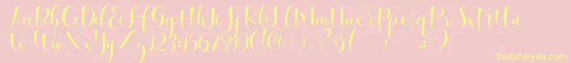 Begokly Font – Yellow Fonts on Pink Background