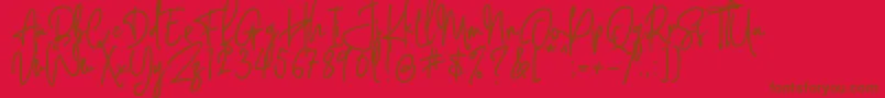 フォントBehavior Indihome   Regular – 赤い背景に茶色の文字