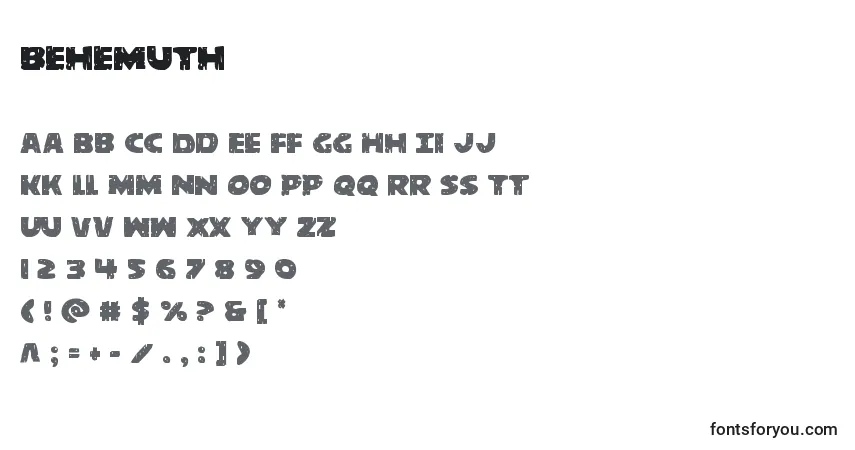 A fonte Behemuth – alfabeto, números, caracteres especiais
