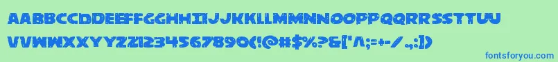 behemuth Font – Blue Fonts on Green Background