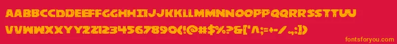 behemuth Font – Orange Fonts on Red Background