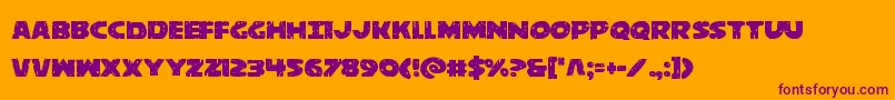 behemuth Font – Purple Fonts on Orange Background