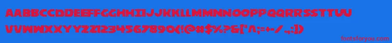 behemuth-fontti – punaiset fontit sinisellä taustalla