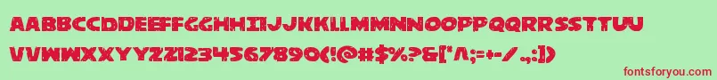 behemuth Font – Red Fonts on Green Background