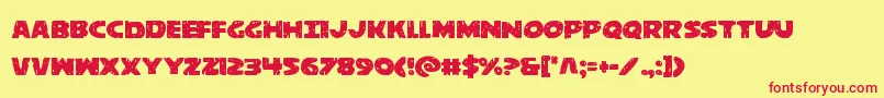 behemuth Font – Red Fonts on Yellow Background