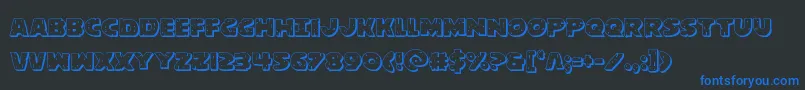 behemuth3d Font – Blue Fonts on Black Background