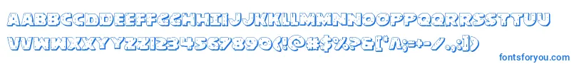 behemuth3d-Schriftart – Blaue Schriften auf weißem Hintergrund