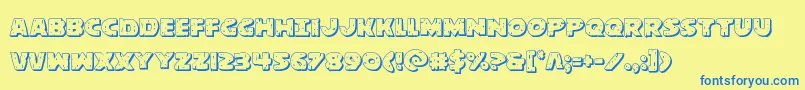 behemuth3d Font – Blue Fonts on Yellow Background