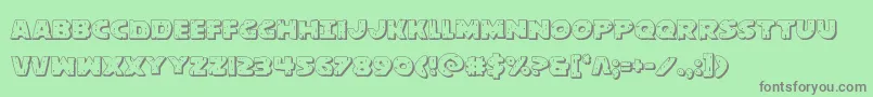 behemuth3d Font – Gray Fonts on Green Background