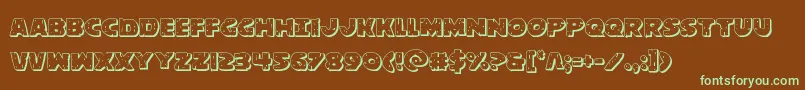 behemuth3d Font – Green Fonts on Brown Background