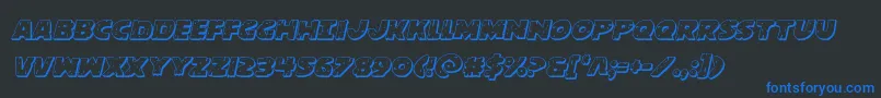 behemuth3dital Font – Blue Fonts on Black Background