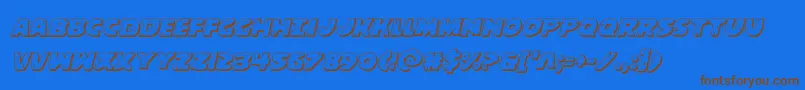 behemuth3dital Font – Brown Fonts on Blue Background