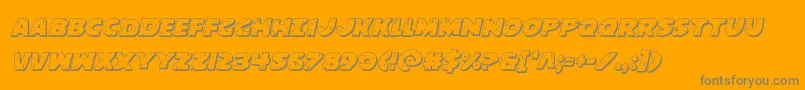 behemuth3dital Font – Gray Fonts on Orange Background