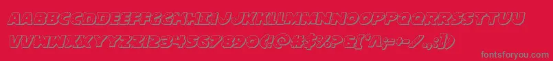behemuth3dital Font – Gray Fonts on Red Background