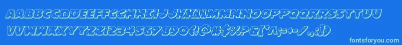 Шрифт behemuth3dital – зелёные шрифты на синем фоне