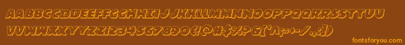behemuth3dital Font – Orange Fonts on Brown Background
