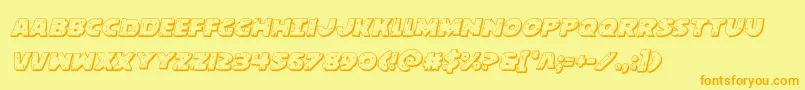 behemuth3dital Font – Orange Fonts on Yellow Background