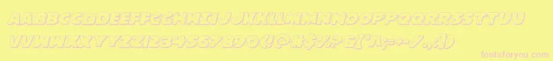 behemuth3dital Font – Pink Fonts on Yellow Background