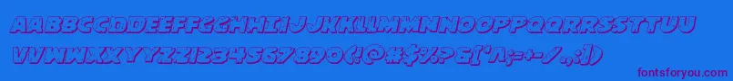 Czcionka behemuth3dital – fioletowe czcionki na niebieskim tle