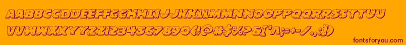 behemuth3dital Font – Purple Fonts on Orange Background