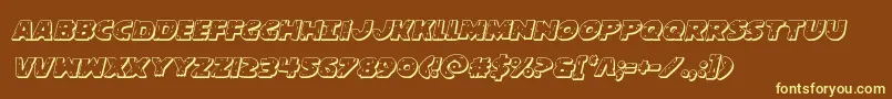 behemuth3dital Font – Yellow Fonts on Brown Background