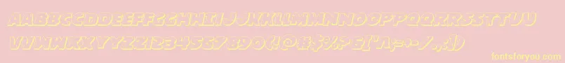 behemuth3dital Font – Yellow Fonts on Pink Background