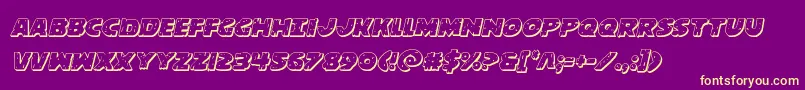 behemuth3dital Font – Yellow Fonts on Purple Background
