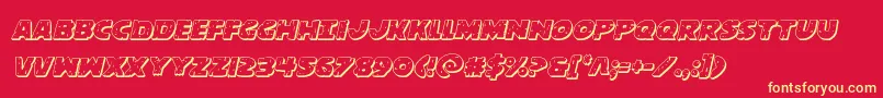 behemuth3dital Font – Yellow Fonts on Red Background