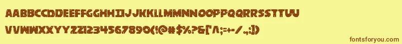 フォントbehemuthcond – 茶色の文字が黄色の背景にあります。