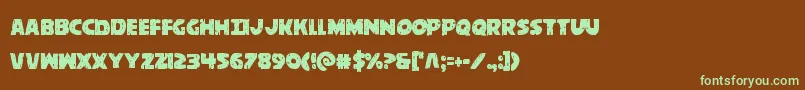 behemuthcond Font – Green Fonts on Brown Background