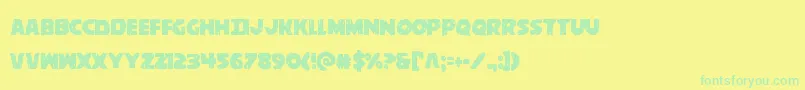 behemuthcond Font – Green Fonts on Yellow Background