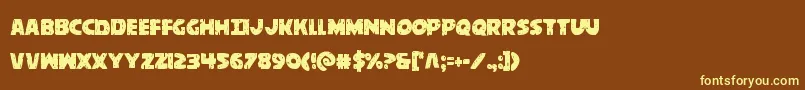 behemuthcond Font – Yellow Fonts on Brown Background