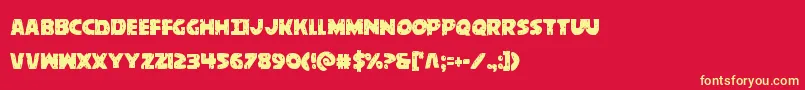 behemuthcond Font – Yellow Fonts on Red Background