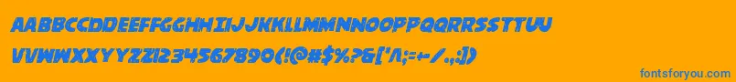 behemuthcondital Font – Blue Fonts on Orange Background