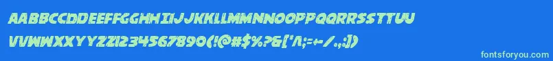 behemuthcondital Font – Green Fonts on Blue Background