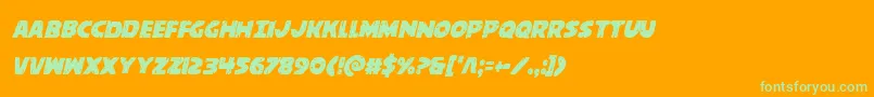 behemuthcondital Font – Green Fonts on Orange Background