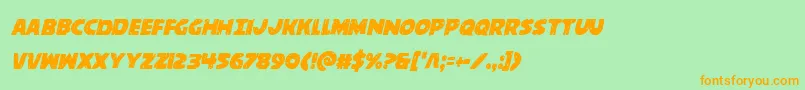 behemuthcondital Font – Orange Fonts on Green Background