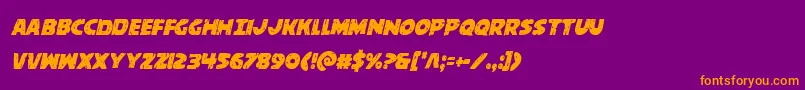 behemuthcondital Font – Orange Fonts on Purple Background