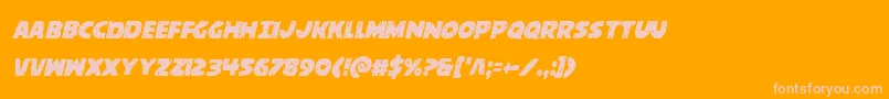 behemuthcondital Font – Pink Fonts on Orange Background