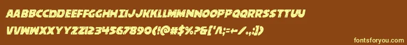 behemuthcondital Font – Yellow Fonts on Brown Background