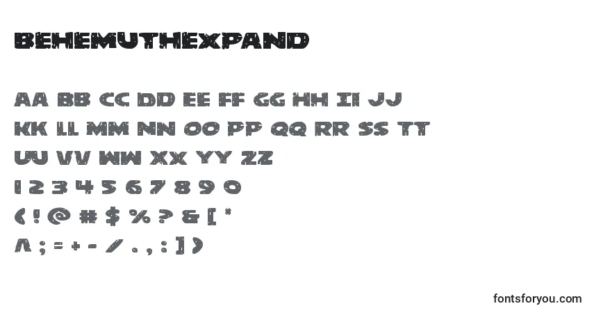 A fonte Behemuthexpand – alfabeto, números, caracteres especiais