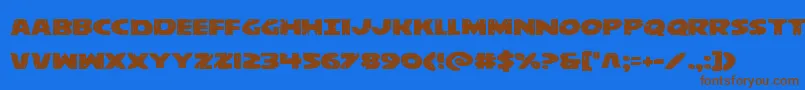 behemuthexpand Font – Brown Fonts on Blue Background