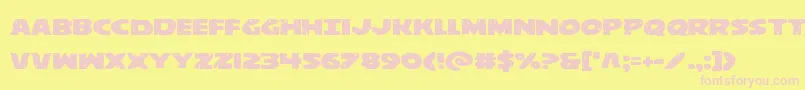 behemuthexpand Font – Pink Fonts on Yellow Background