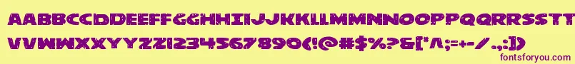 behemuthexpand Font – Purple Fonts on Yellow Background