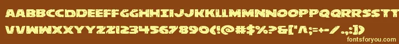 behemuthexpand Font – Yellow Fonts on Brown Background