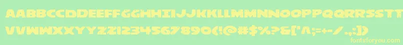 behemuthexpand Font – Yellow Fonts on Green Background